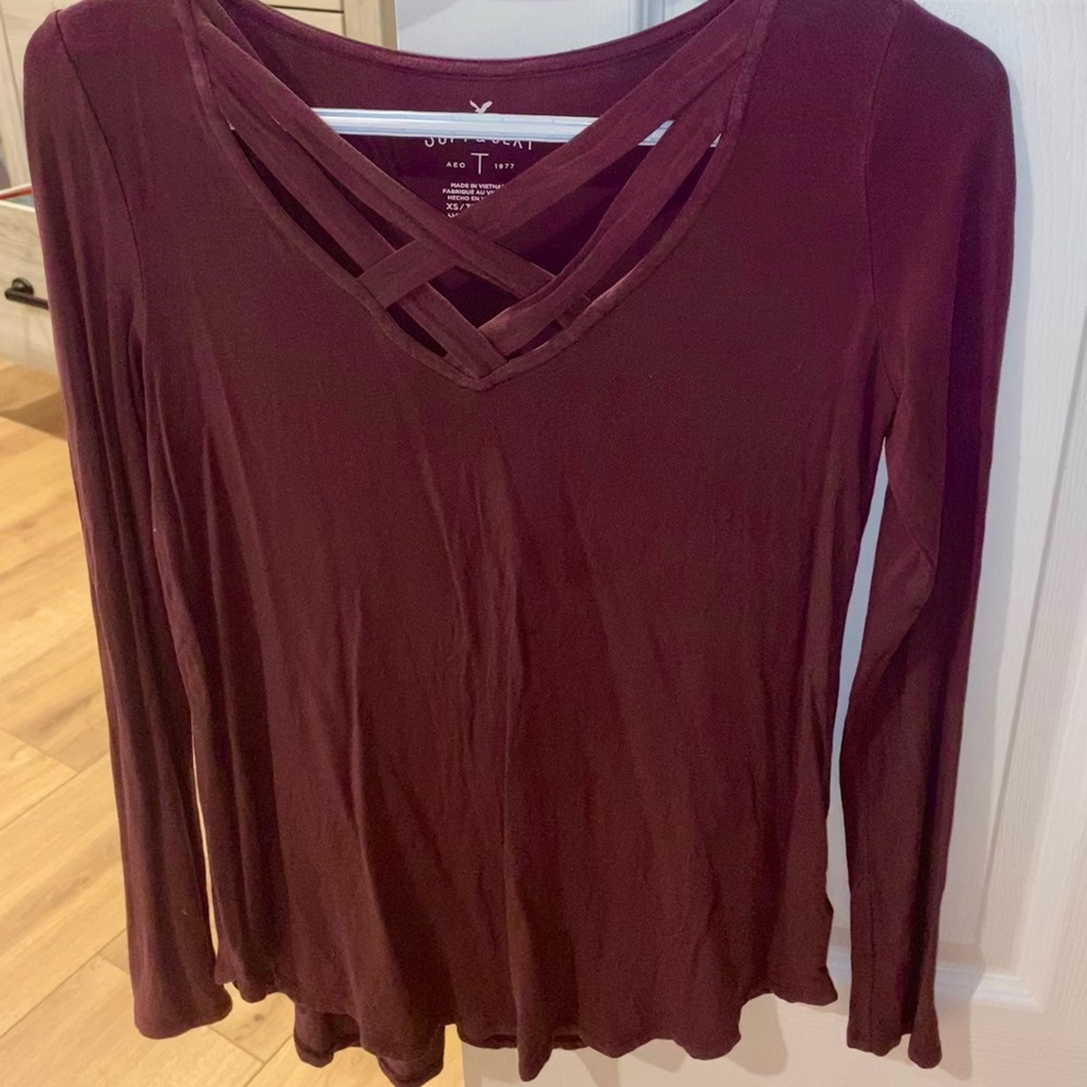 Purple long sleeve shirt